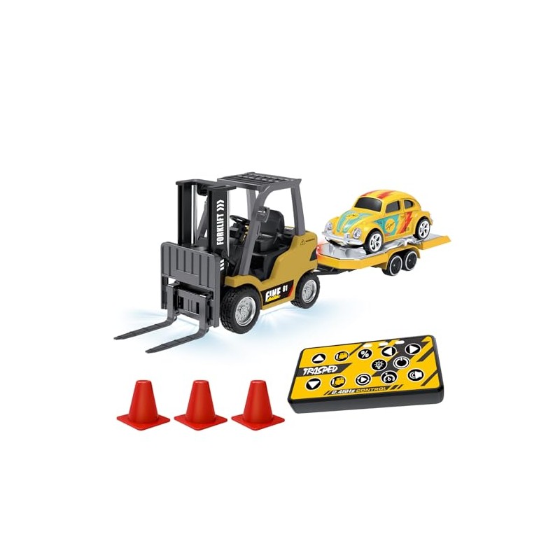 newcrave Mini RC Truck, 1:64 Scale RC Forklift Toy