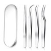 Pingshow44 New Arrival Recommended Nail Parts Tweezers 4-Piece Set Eyelash