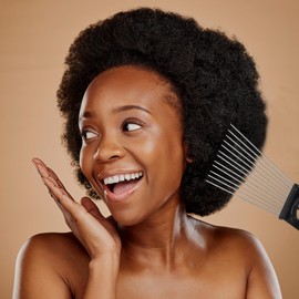 VOCOSTE Pack of 2 Metal Hair Picks, Metal Afro Hair Picks, 9.06 x 2.83 Inches