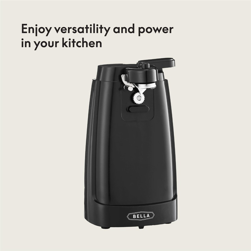bella Electric Can Opener and Knife Sharpener, Removable Cutting Lever,