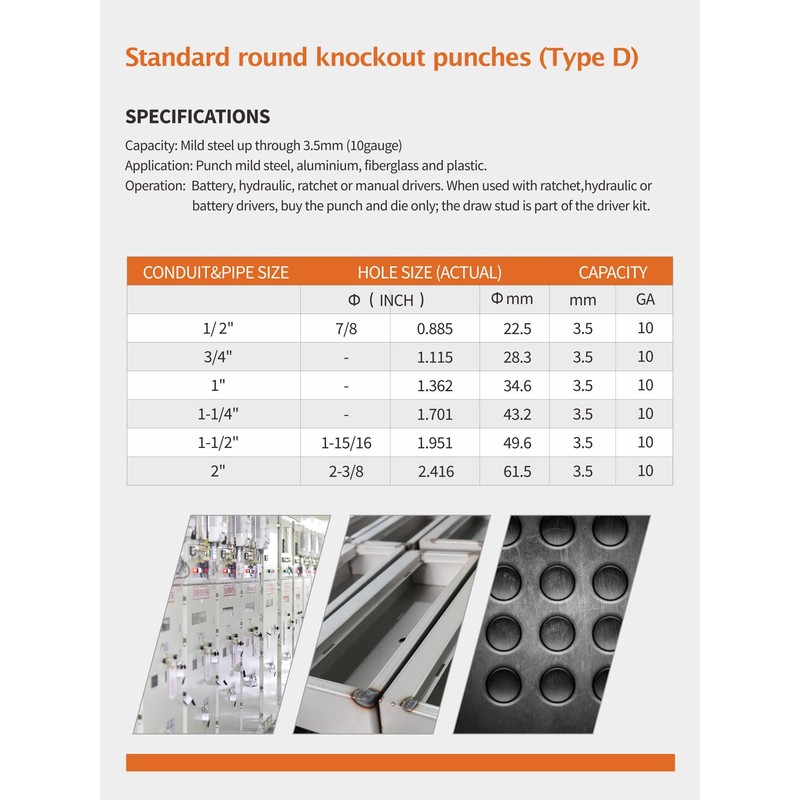 AMZCNC 8 Ton 1/2" to 2" Hydraulic Knockout Punch Driver