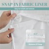 eachope White No Hook Waffle Weave Shower Curtain with snap-in