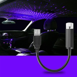 USB Night Light, USB Car Roof Atmosphere, Starry Sky Lamp, Romantic Car Roof Projector Light, Various Modes, USB Atmosphere Lamp for Ceilings, Car, Bedroom, Party, Plug and Play, Pack of 2