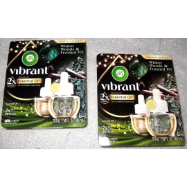 Air Wick 4 AIR WICK WINTER WOODS & FROSTED IVY LIMITED ED VIBRANT OIL REFILLS 2 PKS OF 2