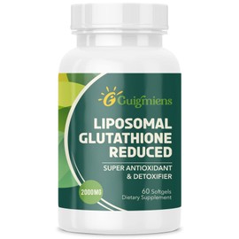 Guigmiens Liposomal Glutathione 2000 MG, Superior Absorption, Glutathione Supplement with Hyaluronic Acid + Collagen Peptide + Resveratrol, Powerful Antioxidant, Health Aging, 60 Count