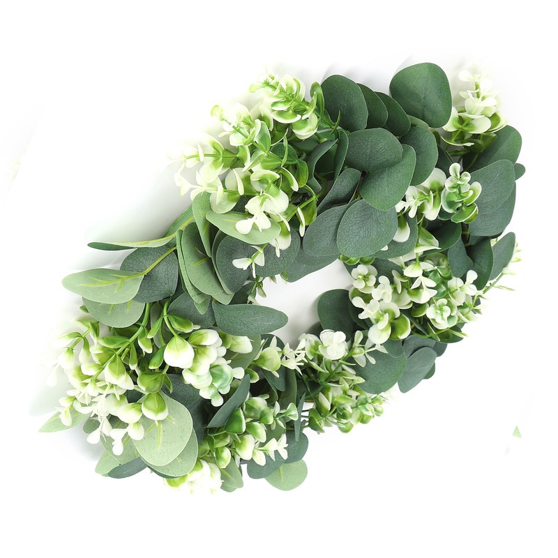 Home Hanging Artificial Plants Wreath Green Leaf Wreath Decoration for