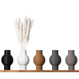 3D Vase Bianca Decorative Vase 30 cm Floor Vase Flower Vase Decorative Vase Pampas Grass Dried Flowers (Black)