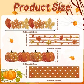 BeYumi Fall Pumpkin Border Trim - 80Pcs Fall Pumpkin Maple Leaves Bulletin Board Borders Autumn Watercolor Orange Dot Decor Thanksgiving School Classroom Office Chalkboard White Board Party Decoration