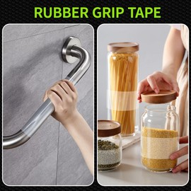 Aobrill Rubber Grip Tape, Non Slip Tape, Enhanced Textured Super Strong Adhesive for Secure Hold & Friction-Ideal for Tools, Gadgets, DIY & More(Clear, 2In x 6.6Ft)