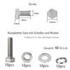 25 Pieces M5 x 60 Stainless Steel Hexagon Screws with