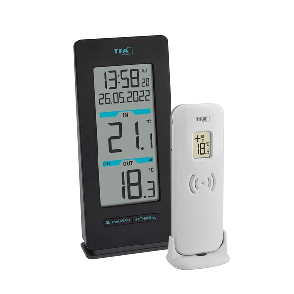 TFA Dostmann Buddy 30.3072.01 Radio-Controlled Thermometer Outdoor Temperature and Indoor