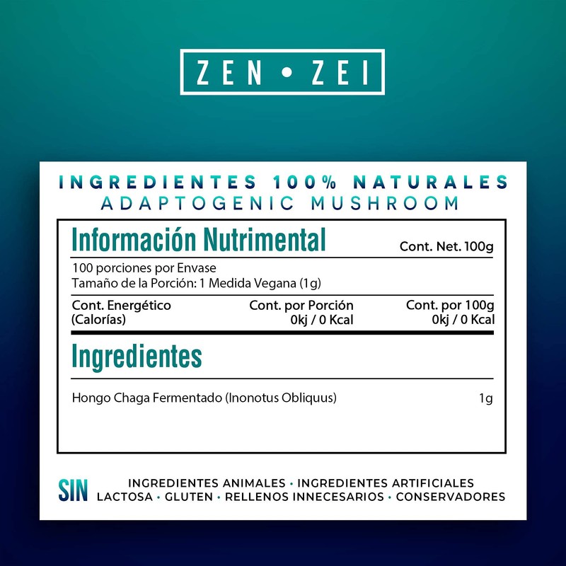 ZENZEI | CHAGA | 100 dosis — 100% Natural y