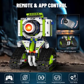 OUTOGO Robot Building Toys with Remote Control, STEM Christmas Birthday Gifts for Kids Boys Ages 8-13, 5 in 1 Science Kit Robotic Models with 337 Pieces