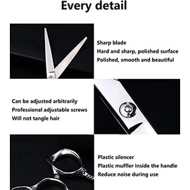 Hairdressing Scissors Set,Hair Scissors Professional,Hair Cutting Salon,Stainless Steel Hair Cutting Scissor Thinning Scissors 6.0 Inch Silver