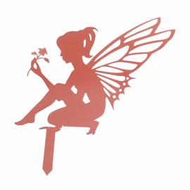 Decorative Garden Stakes Metal Fairy Silhouette Stick Ornaments Metal Yard Stakes Arts Indoor Outdoor Spring Garden Decor (b)