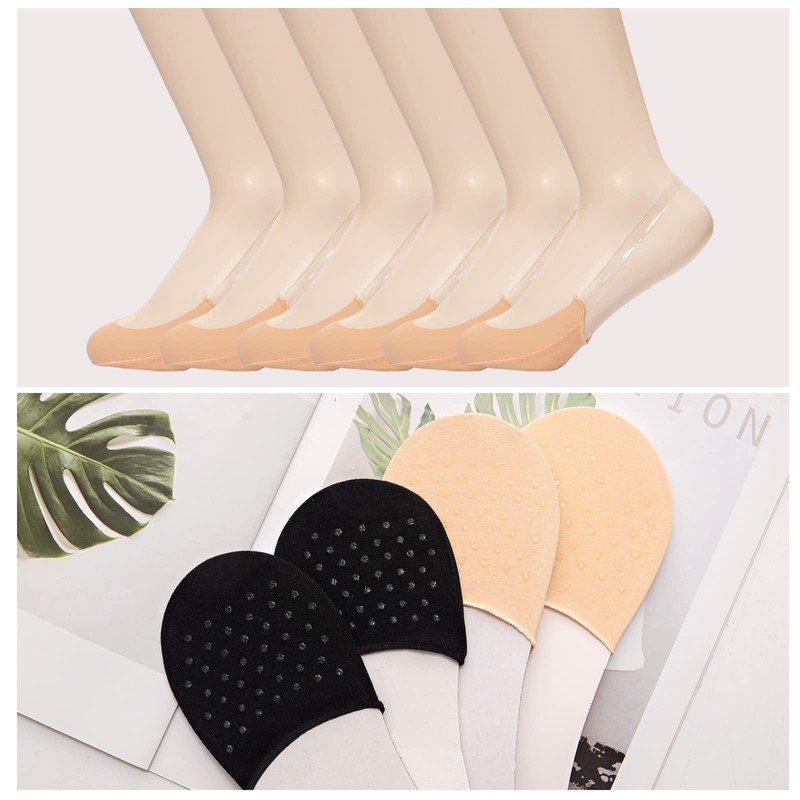 MANZI Invisible Half Toe Topper Socks Slingback Liner Socks with