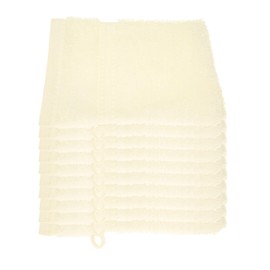 Julie Julsen Organic Wash Mitts Set of 10 15 x 21 Natural White 100% Cotton Terry Cloth 550 g/m²