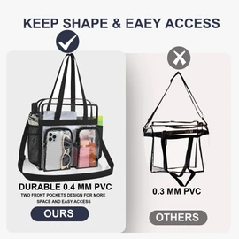 Oraben Clear Bag for Stadium Events 12x6x12 Gym Totes Clear Tote Bag for Women Transparent Lunch Bag for Work Sports Concert