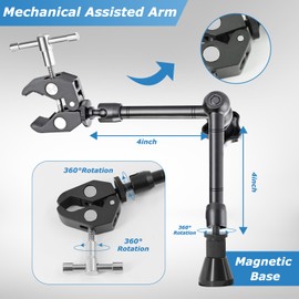 Magnetic Helping Hands Soldering Station, 10X LED Magnifying Lamp, Magnifying Glass with Light and Stand, 360 Hot Air Gun Holder, 4 Magnetic Third Hand Soldering Tool &PCB Holder for Soldering Station