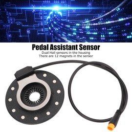 Pedal Assist Sensor, High Sensitivity Electric Bike Power Pedal Assist Sensor 12 Magnets Pedal Assistant Sensor Easy to Install Assistant Sensor with Dual Hall Sensors (Small Hole)
