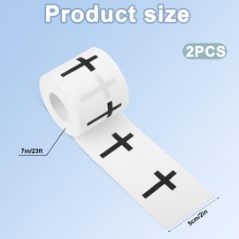 Tinoaly 2 Rolls Christian Cross Athletic Tape, 23ft Serrated Edge Sports Wrist Bandage Wrap Skin-Friendly Cotton Jesus Tape for Soccer Gymnastics Boxing All Sports Athletes Gifts (White)