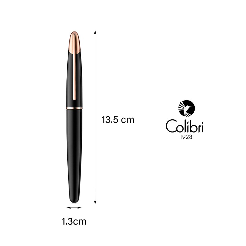 Colibri Equinox Fountain Pen - Brushed Black Steel and Rose