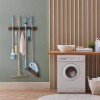 OUTNILI Mop and Broom Holder Wall Mount - Rustic Wood