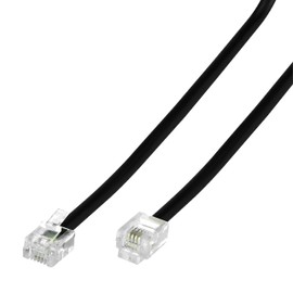 Conext Link RJ11 6P4C Modular Telephone Extension Cable Phone Cord Line Wire (100 Feet, Black) （33222）