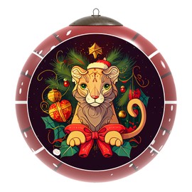 Inside Handcrafted Painted Glass Ornament with Premium Gift Box | Bold Art Collectible - Lion R | Ideal for Art Lovers & Celebrations by LiBien