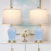 23" Modern Blue Ceramic Table Lamps Set of 2, Coastal