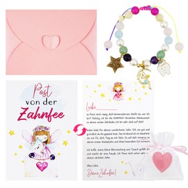 Tooth Fairy Gifts Girls, Tooth Fairy Postcard, Pearl Bracelet Milk Tooth Surprise Gifts, Guardian Angel Tooth Lost Gift Idea, Birthday, Christening, Christmas, Courage for Daughter, Niece, Godchild
