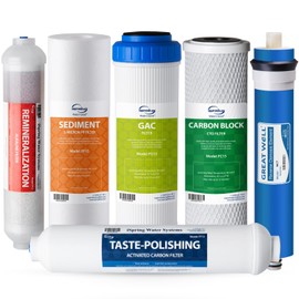 iSpring F6K75 NSF Certified Replacement Under-Sink Water Filters, 6-Stage Reverse Osmosis RO Water Filtration Systems with Alkaline Mineral Filter, 6-months Replacement Supply Set, 6 Count (Pack of 1)