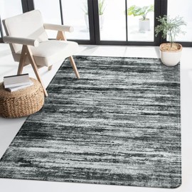 Lahome Modern Ombre Living Room Area Rug - 3x5 Non-Slip Washable Stain Resistant Kitchen Rugs Throw Soft Lightweight Bedroom Carpet, Black Grey Multi Abstract Rug for Office Bathroom Entryway
