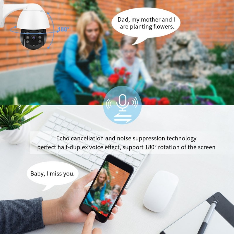 1080P Waterproof Wireless 6 lights IR PTZ Speed Dome Outdoor