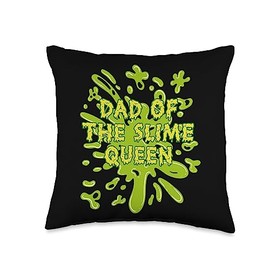 Slime Kit Squishy Ooze Colorful Slime Puns Dad Queen Matching Father Slime Throw Pillow, 16x16, Multicolor