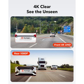 REDTIGER 4K Dash Cam Front Rear, STARVIS 2 Sensor, Free Card Included, 5.8GHz WiFi-20MB/s Fast Download, Dash Camera for Cars with GPS, WDR Night Vision, 170°Wide Angle, 24H Parking Mode(F7NP)