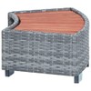 vidaXL Spa Step Poly Rattan Black Deck Patio Hot Tub