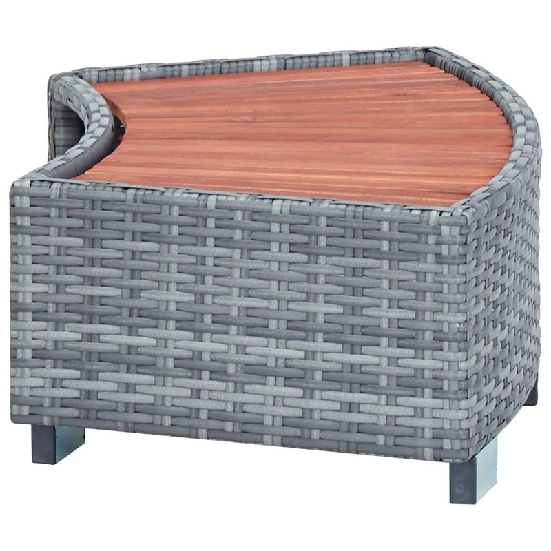 vidaXL Spa Step Poly Rattan Black Deck Patio Hot Tub