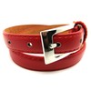 Ladies Skinny Leather Belt (34" to 37" LARGE, RED)