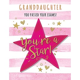 Modern Occasion Card Congratulations Exam Granddaughter - 8 x 6 inches - Piccadilly Greetings