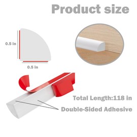 Timfcbs Flexible Quarter Round Molding Peel and Stick Moulding 118 in Bathroom Bathtub Caulk Waterproof Toilet Base Sealer Strip White