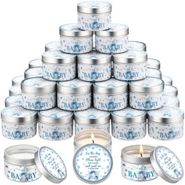 Threlaco 50 Pcs Baby Shower Party Favors Candles Lavender Scented Gender Reveal Candle Gifts Bulk Candles for Favors Baby Shower Favors Rustic Tea Lights Candles Return Gifts (Elephant)