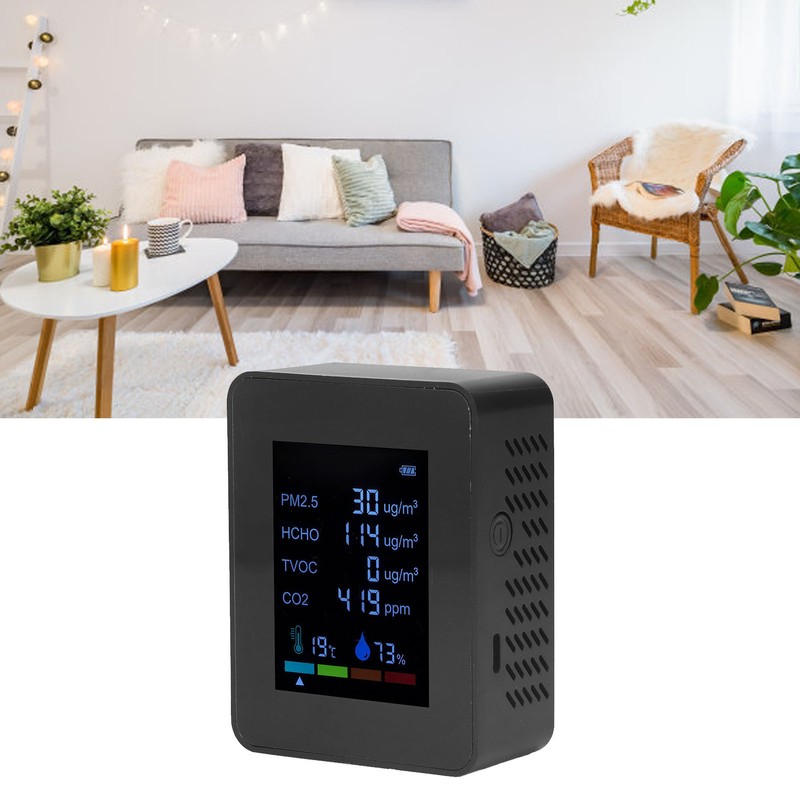 Multifunctional 6 in 1 CO2 Meter Air Quality Monitor Temperature