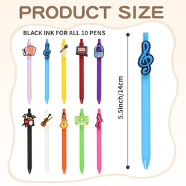 10 PC Funny Pens with Music Theme Cute Music pattern for Adults Bulk for Coworkers Team Staff Funny Office Stationary Gifts (music)
