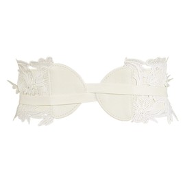 Allegra K Womens Lace Wide Waist Belt Wrap Around Obi Corset Cinch Belts Bowknot 65-80cm/25.59-31.50" White