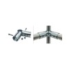 90 Degree 3-Way Pipe Connector, Stainless Steel End Rail Clamps,
