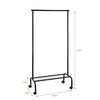 SunnyPoint Rolling Garment Rack with Shelf – Heavy-Duty Metal Clothing