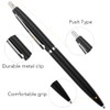 Unibene 6 Pack Black &Sliver Click Ballpoint Pens - Black