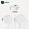 HOMBENE Plates and Bowls Sets, 12 Piece Dinnerware Sets Bone