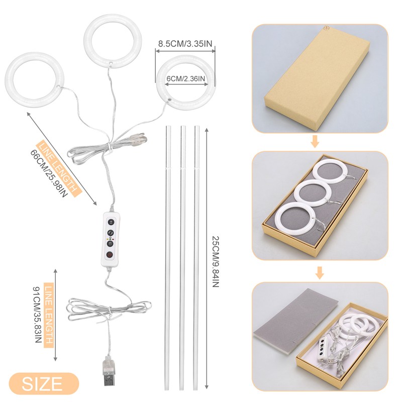 Plant Grow Light 3.3in Diameter 3 Heads Easy Operation Brightness